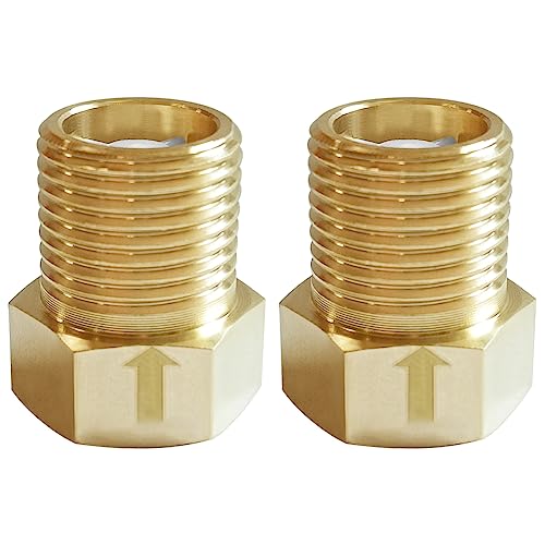 Joywayus Brass Check Valve 1/2" Female to 1/2" Male Thread One Way Non Return Backflow Preventer Check Valves (Pack of 2) - size: Female to Male
