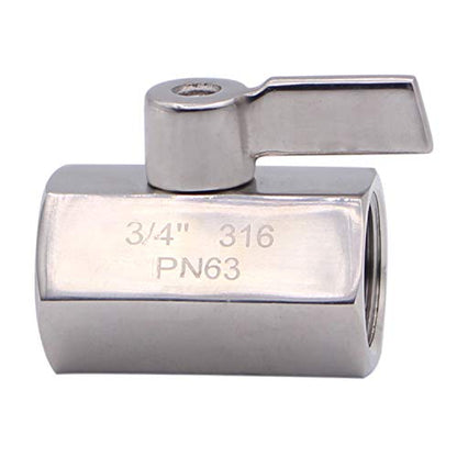 DERNORD 3/4 Inch NPT Ball Valve Female&Female with Stainless Steel Handle (Pack of 2) - size: 3/4 Inch, style: Pack of 2