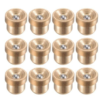 uxcell Brass Push Button Flange Grease Oil Cup 5mm Ball Oiler for Lubrication System 12Pcs - size: 5mm