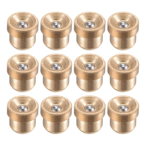 uxcell Brass Push Button Flange Grease Oil Cup 5mm Ball Oiler for Lubrication System 12Pcs - size: 5mm