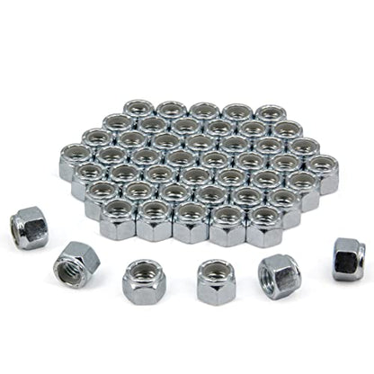 3/8"-16 Nylon Insert Hex Lock Nuts,Carbon Steel White Zinc Plated, Hex Lock Nut Silver Self-Locking Nylock Locknuts,50pcs/Pack (3/8"-16-50pcs) - size: 3/8"-16-50pcs