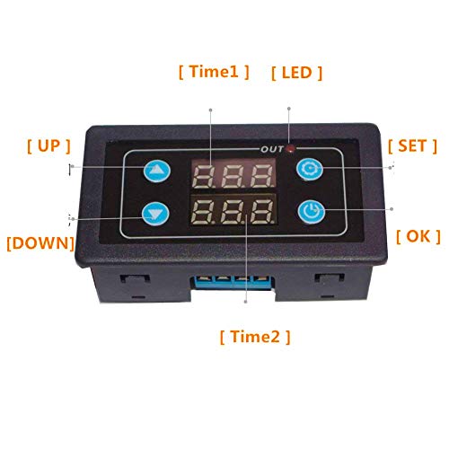 ICSTATION Delay Relay Module, AC 85V-265V Time Delay Switch 0-999s/min/h Timer Relay LED Display Digital Timer Cycle Delay Switch Module for Light Water Pump Engine - style: AC 85-265v