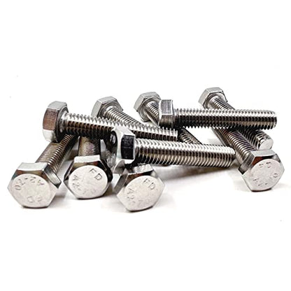 M8 Hex Bolt, M8-1.25 x 40mm Hex Head Screw Bolts, 304 Stainless Steel, Fully Threaded, Plain Finish, Hex Tap Bolts 10Pcs (M8x40mm) - size: M8x40mm