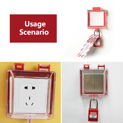 2 Pack Emergency Stop Push Button Cover Lockout,Removable Base - color: 2 Pack Push Button Lockout Box