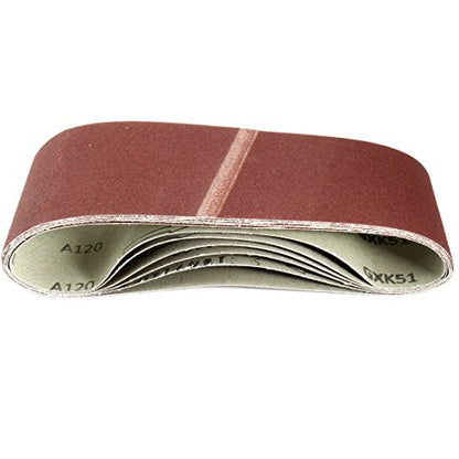 uxcell 4-Inch x 24-Inch Aluminum Oxide Sanding Belt 120 Grits Sandpaper Lapped Joint for Belt Sander 6pcs