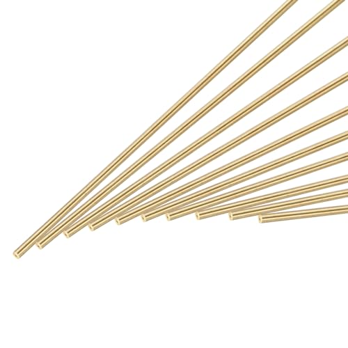 uxcell 1.5mm x 300mm Brass Round Rod, Metal Solid Shaft Rods Lathe Bar Stock for DIY Crafts Model Car Helicopter Airplane 10pcs - size: 1.5mm x 300mm