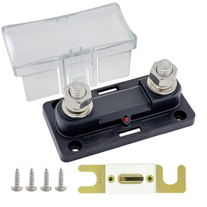 Ampper 35-300A ANL Fuse Holder, 12V in-Line Fuse Box Kit W/ M10 Studs, Fuse - size: ANL 500A 1 Pack