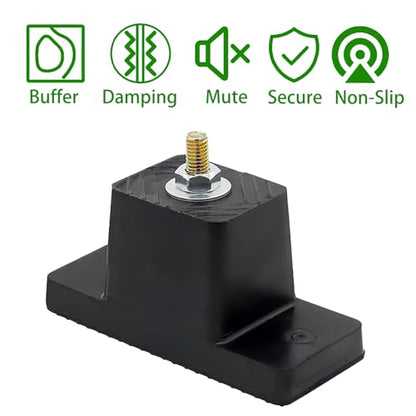 [4 Pack] Heavy-Duty Anti-Vibration Pads Rubber Isolator Mounting Brackets Kit with 8 Expansion Screws + 4 Shock Absorbing Pads – Designed for Mini Split AC/Central Air Conditioner/Air Compressor Feet