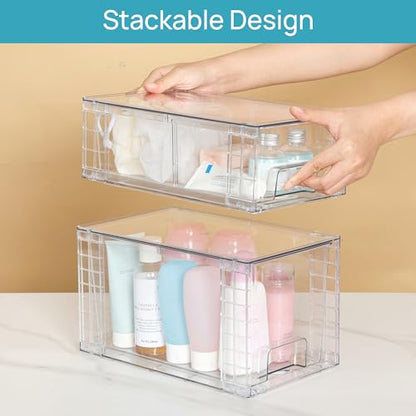 Vtopmart Clear Stackable Storage Drawers, 8 Pack Medium Set - style: 6 Medium+2 Small