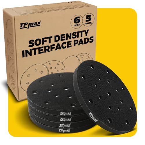 TPmax 6 Inch 17 Hole Sanding Interface Pads Hook & Loop Foam Pads for Orbital Sander Woodworking 5 Pack - size: 17 Hole