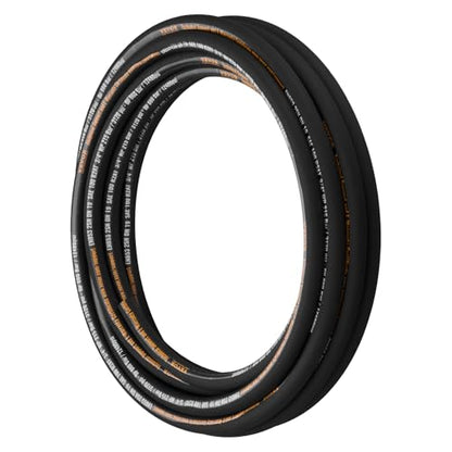 VEVOR Hydraulic Hose 3/4 inch x 50 ft, Coiled Hydraulic Hose 3120 PSI, Rubber with 2 High-Tensile Steel Wire Braid, Bulk -20℃ to 140℃, Hydraulic Oil Flexible Hose - style: 3/4 inch x 50 ft
