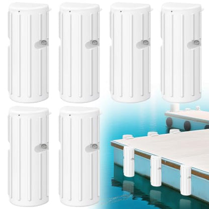 Marine Dock Bumpers Fenders, Dock Bumper Fender for Edge & Side, Marine-Grade PVC Fenders Guards for Docking, UV-Resistant, Edge Protection & Dock Guard, Includes 304 Stainless Hardware, 6Pack - White - style: 6PACK-WHITE