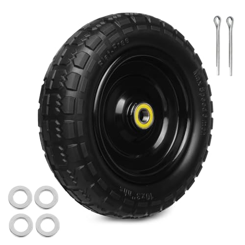 13 Inch Solid Rubber Tires, 4.00-6 Tire Flat Free with 5/8" Bearings, 2.17" Offset Hub for GOR Garden Carts, Garden Wagon Carts, Trolleys, Hand Trucks and Utility Cart(1 Pack) - size: 13 INCH - 1 PACK