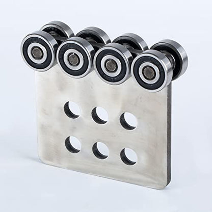 8 Wheel Trolley Assembly Rollers.Bearing Trolley Assembly.Stainless Steel.The top of The Trolley has Room for Set Screws, Allowing The use of a 1-5/8" high Strut Channel - style: 8 Wheel Trolley Assembly 2PCS