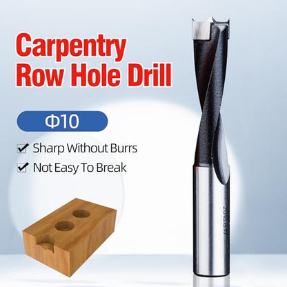 HUHAO 10mm Carbide Tipped Brad Point Boring Bit,Right Hand Dowel Drill Bits - size: 10mm Dia x 70mm Long x 10mm Shank R