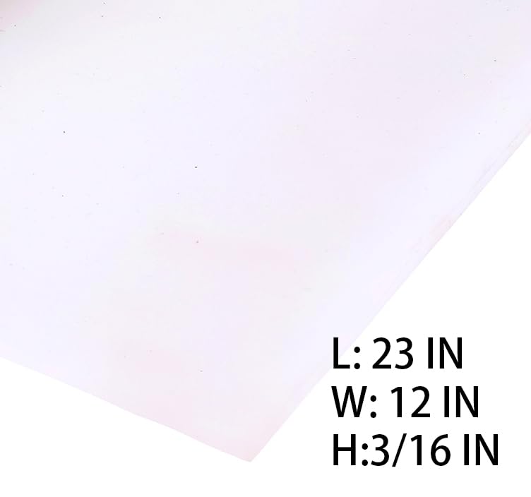 Neoprene Rubber Sheet Solid Rubber Strips Roll Mat PadInsulation High Temperature Rsistant for DIY Gaskets, Pads, Sealing, Cushion (Translucent, 12" X 23" X 3/16" (.187")) - color: Translucent, size: 12" X 23" X 3/16" (.187")