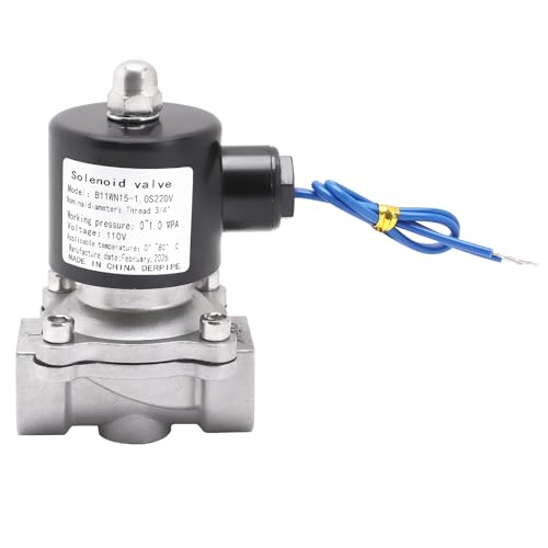SUS304 Electric Solenoid Valve - 3/4" NPT 110V AC Stainless Steel Normally Closed Valve for Water Air Gas Fuel Oil - size: 0.75 Inch