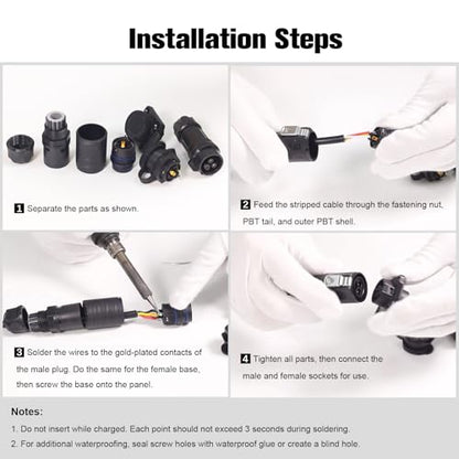 3 Pin Waterproof M16 Plastic Aviation Connector 10A 400V - style: 3PIN
