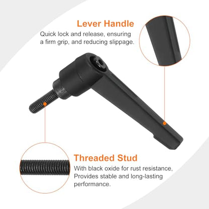 uxcell 2Pcs M5 x 16mm Adjustable Knobs Handle Male Thread Push Button Ratchet Quick Release Locking Rotating Bolt for Lathe Machinery, Black - size: M5 x 16mm