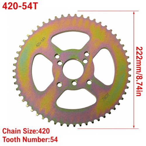 JMCHstore 54T Rear 420 Chain Sprocket for Coleman B200R B200RSV Upgrades - size: 54T