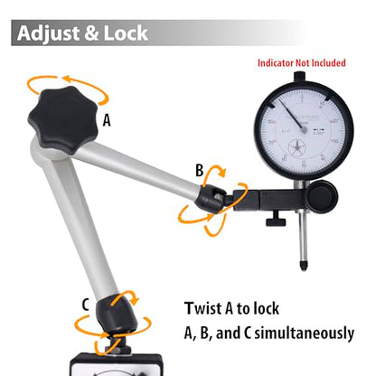 Clockwise Tools Magnetic Base, MGBR-01, Magnetic Stand for Digital Dial Indicators, 176lbs Max Pull - style: MGBR-01 Adv