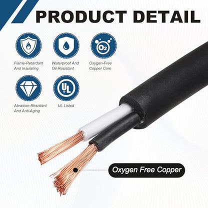 MECCANIXITY 14/2 SJOOW Electrical Wire Cable 50ft 14 AWG 2 Conductor UL - size: 14AWG*50ft, style: 2 Conductor
