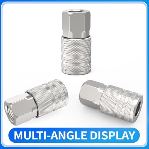 ChillWaves 1/4-Inch Female Industrial Coupler,1/4" NPT Female 4-Ball Quick Connect Air Coupler Air Hose Fittings(12-PACK) - size: 1/4" FNPT