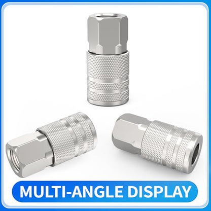 ChillWaves 1/4-Inch Female Industrial Coupler,1/4" NPT Female 4-Ball Quick Connect Air Coupler Air Hose Fittings(12-PACK) - size: 1/4" FNPT
