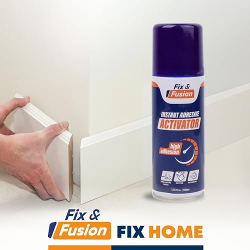FIX & FUSION Activator Spray (3.38 Fl Oz), Instant Cure Accelerator for Cyanoacrylate (CA) Super Glue for Wood, Plastic, Rubber, Granite, and DIY & Professional, Accelerates Bonding Strength, (6 Pack) - size: 3.38 fl oz (100 ml)