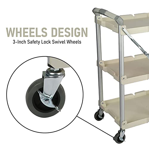 Olympia Tools 89-351 Pack-N-Roll Folding Collapsible Service Cart, 150LB Capacity, White - color: White, size: 150LB