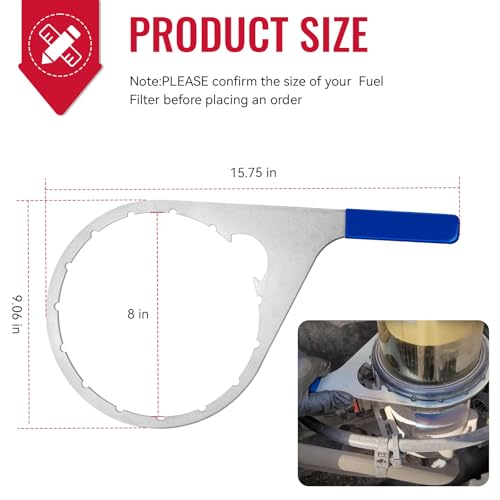 8 Inch Colar/Vent Cap Fuel Filter Wrench Replace 482017 for 482 483 782 Models Compatible with Navistar Engines Diesel DD13, DD15 and DD16 (8inch) - size: 8 inch