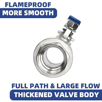 1/4" NPT Full Port Ball Valve, 2-Piece Stainless Female Thread, 1000WOG DN8 - size: 1/4"-NPT