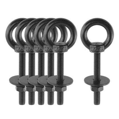 Antrader Lifting Shoulder Eye Bolts,M4 Eye Bolt,M4 x 30mm,Black,6 Sets - size: M4 x 30mm