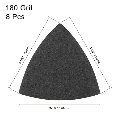 uxcell Triangular Sandpaper Hook and Loop Fit 3-1/2" 180 Grit 8pcs - size: 180 Grit