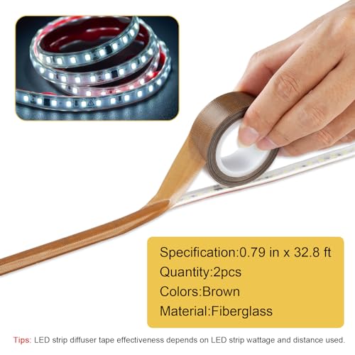 Light Strip Masking Tape 0.78inx 32.8ft Brown Light Dimming Tape, 2PCS - color: Brown
