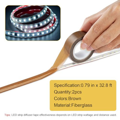 Light Strip Masking Tape 0.78inx 32.8ft Brown Light Dimming Tape, 2PCS - color: Brown