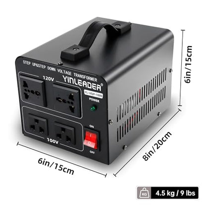1000W US 120V to 100V JP Japan Voltage Converter Step Down/Up Transformer