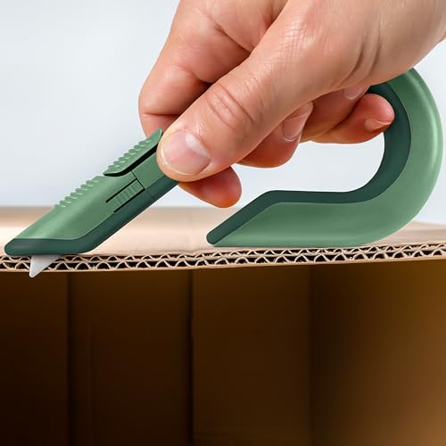 Slice Box Cutter, Heavy Duty Utility Knife, Safe Ceramic Blade Lasting 11x Longer than Metal, Sage, Combo Pack - color: Sage, size: Combo Pack