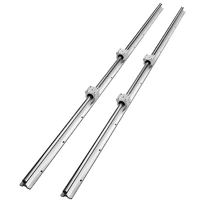 VEVOR Linear Rail Slide SBR16-1500mm 2 PCS and 4 PCS SBR16UU Slide Blocks Linear Guide Rail and Bearings Kit for Automated Machines DIY Project CNC Router Machines - size: SBR 16-1500mm
