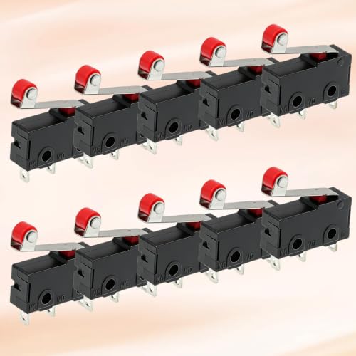 10 Pcs Micro Limit Switch 250VAC 5A SPDT 1NO 1NC with Hinge Roller