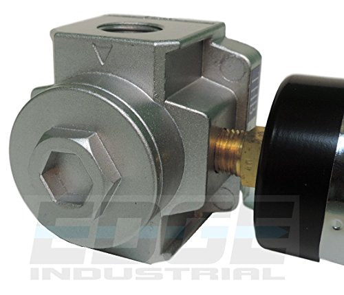 HEAVY DUTY IN-LINE COMPRESSED AIR PRESSURE REGULATOR FOR AIR COMPRESSOR, 7 TO 215 PSI ADJUSTABLE, HIGH FLOW RATE, WALL BRACKET AND GAUGE INCLUDED (3/4" NPT, 140 CFM) - style: 3/4" NPT, 140 CFM