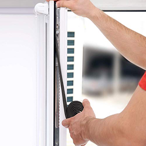 Neoprene Foam Strip Roll by Dualplex, 3" Wide x 10' Long 1/4" Thick, Weather Seal High Density Stripping with Adhesive Backing – Weather Strip Roll Insulation Foam Strips - size: 3" Wide x10' Long 1/4" Thick