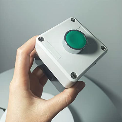 ATO Momentary Push Button Switch Station Box, 1 NO+1NC, ABS One Push Button Control Switch