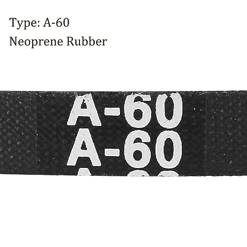 A-60 Drive V-Belt - [60-inch Inside Circumference] A-Section Rubber Drive Belt Wrapped for Transmission Use - size: A-60