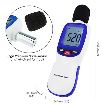 Decibel Meter Wireless Sound Decibel Meter with App Data Logging Bluetooth Portable Sound Level Meter 30~130dBA High Accuracy SPL Meter for Classroom, Office, Home and etc. - color: Bluetooth Sound Level Meter