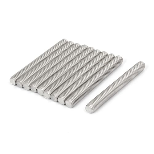 TOP-VIGOR 10Pcs M10-1.5 x 70mm Length Fully Threaded Rod, 304 Stainless Steel Right Hand Threaded Rods, Fully Studding Rod Bar for Anchor Bolts, Clamps, Hangers and U-Bolts - size: M10x70mm, 10pc