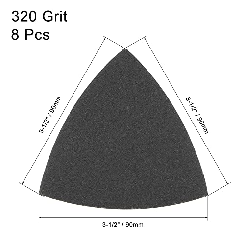 uxcell Triangular Sandpaper Hook and Loop Fit 3-1/2" 320 Grit 8pcs - size: 320 Grit