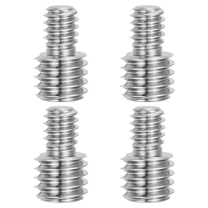 PATIKIL 1/4"-20 to 3/8"-16UNC Double End Threaded Stud Screw Bolt, 4 Pack Carbon Steel Rod Bolts Thread Reducer Adapter for Camera Furniture Hardware, 16mm Long