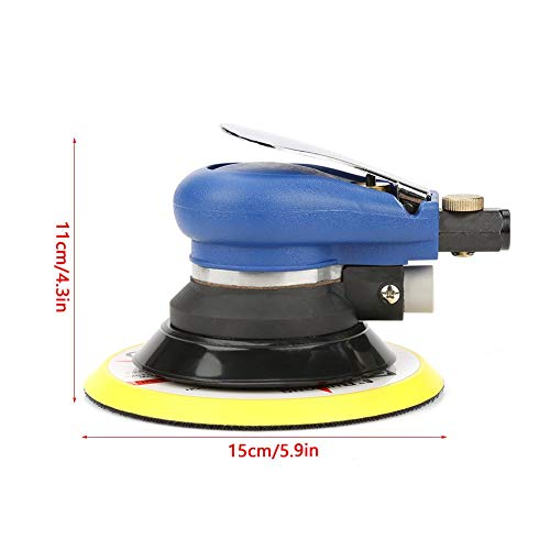 Hilitand Random Orbital Sander AT-980 6" Air Round Palm Sander Polisher Pneumatic Hand Sanding Tool for Polishing (6")