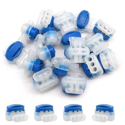Uenhoy 20 Pcs 3 Way Waterproof IDC Wire Connectors 22-14 AWG Self-Stripping